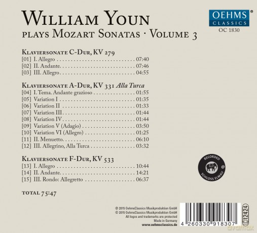 Youn,William: Klaviersonaten Kv 279,331,533 [CD]