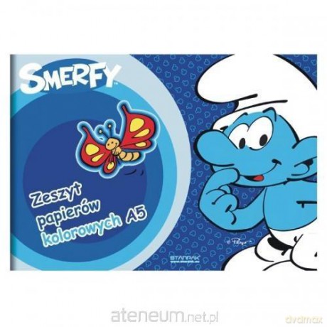 Papier kolorowy A5/10K Smerfy 25 sztuk