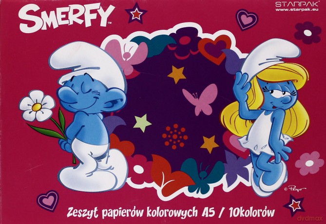 Papier kolorowy A5/10K Smerfy 25 sztuk