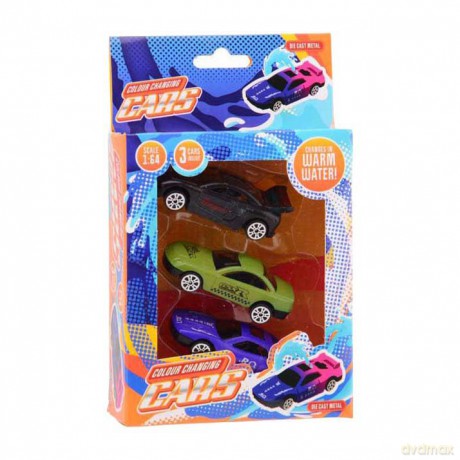 Kleur Veranderende Die-cast Raceauto 3st.