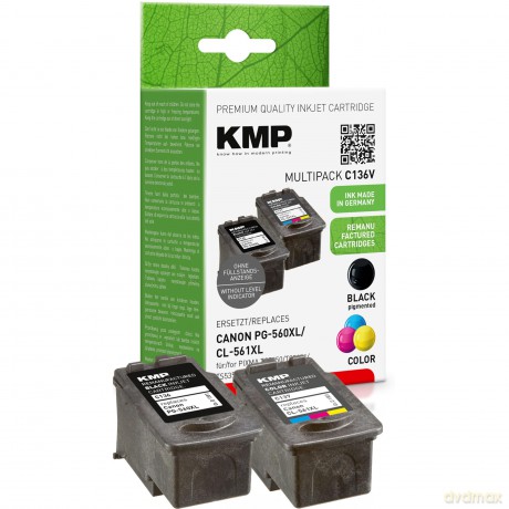 Kmp: KMP C136V schwarz, color Druckerpatrone