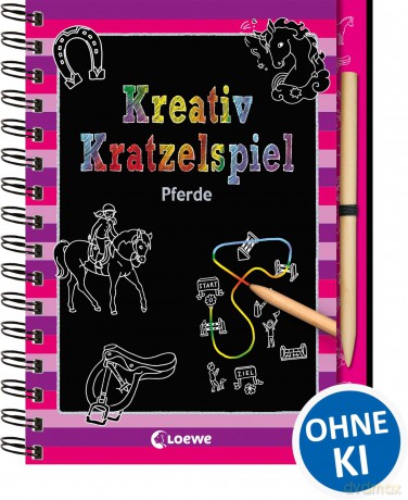 Kreativ-Kratzelspiel: Pferde