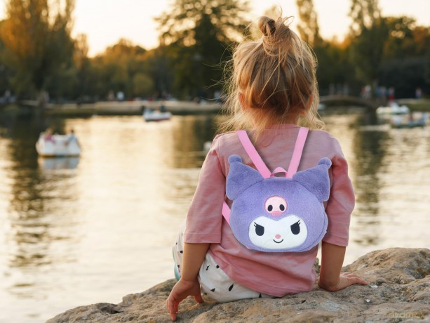 KUROMI - Purple - Fur Backpack - 28x24x7