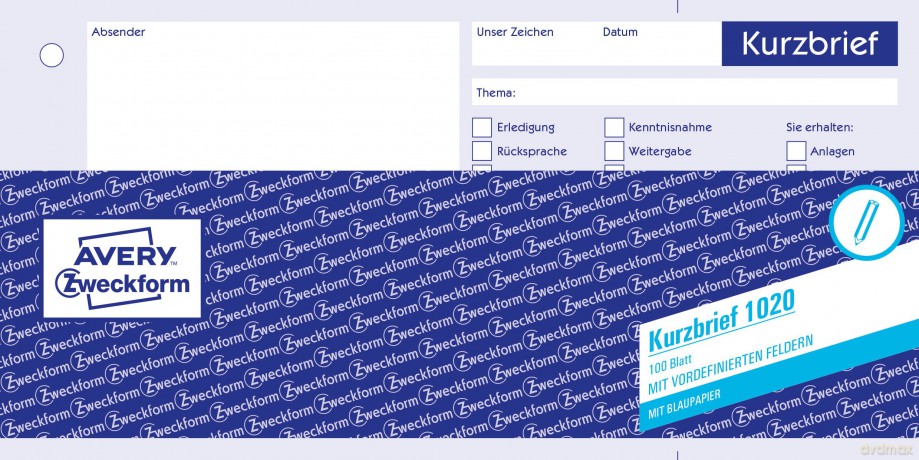 Kurzbrief 1/3 A4 100Bl