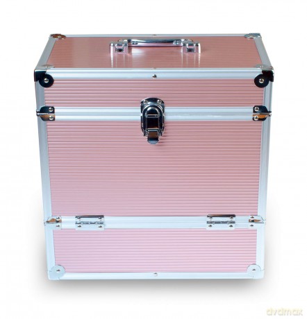 Music Protection: Kxrm03rg - 12 Inch Aluminium Vinyl Storage Case For 40 Lps - 40pcs Pp - Rose Gold - Retro Musique