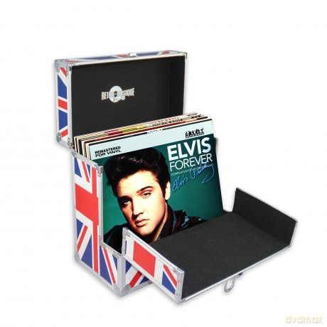 Music Protection: Kxrm03uk - 12 Inch Aluminium Vinyl Storage Case For 40 Lps - 40pcs Pp - Uk Flag Layout