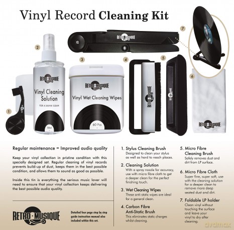 Music Protection: Kxrm07 Deluxe - Ceaning Kit - In Round Tin - Black/Silver - Retro Musique