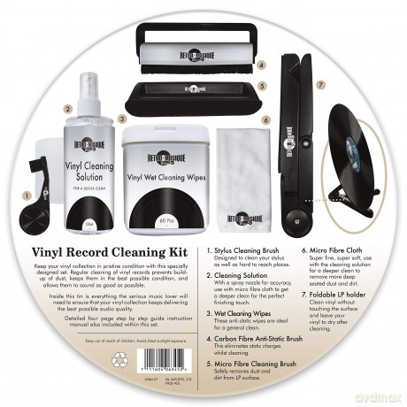 Music Protection: Kxrm07 Deluxe - Ceaning Kit - In Round Tin - Black/Silver - Retro Musique