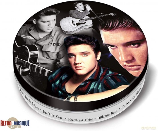 Music Protection: Kxrm12 - Elvis Presley - 8 Pieces Coaster Set With Real Vinyl Coasters - Retro Musique