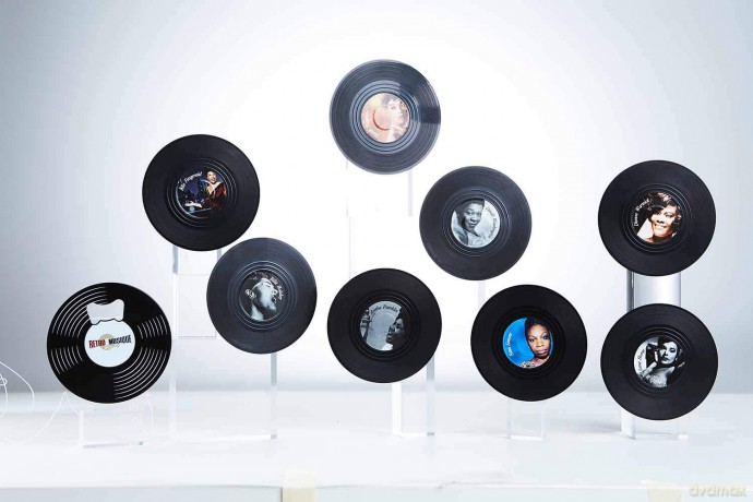 Music Protection: Kxrm14 - Jazz Divas - 8 Pieces Coaster Set With Real Vinyl Coasters - Retro Musique