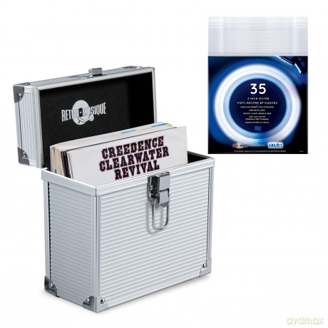 Music Protection: Kxrm22 - 35 Pps - 7 Inch Aluminium Vinyl Storage Case For 35 Singles - Silver - Retro Musique
