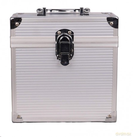 Music Protection: Kxrm22ck - 7 Inch Aluminium Vinyl Storage Case For 35 Singles With Cleaning Kit - Silver - Retro