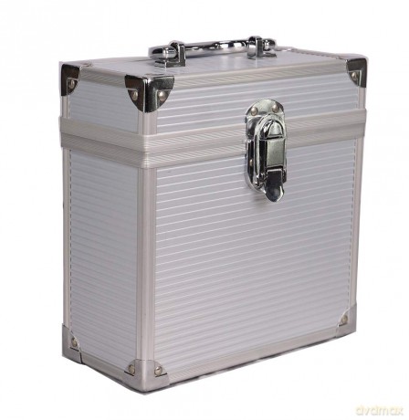 Music Protection: Kxrm22ck - 7 Inch Aluminium Vinyl Storage Case For 35 Singles With Cleaning Kit - Silver - Retro