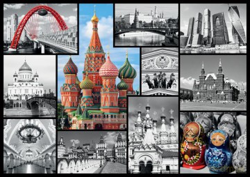 Puzzle 1000 Moskwa - kolaż TREFL [PUZZLE]