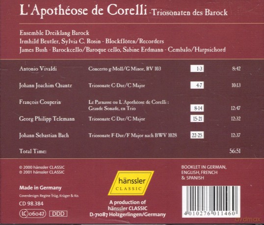Ensemble Dreiklang Barock: L Apotheose De Corelli - Triosonaten Des Barock [CD]