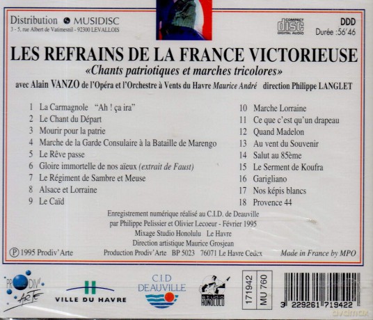 Les Refrains De La France Victorieuse: La Carmagnole - Le Chant Du Depart - Mourir Pour La Patrie - Le Reve Passe [CD]