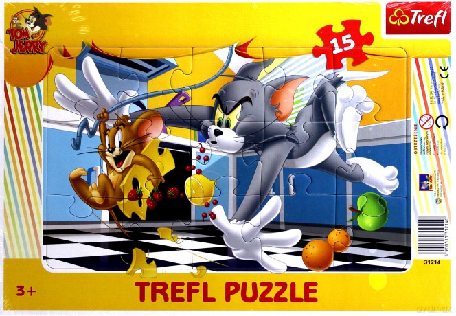 TREFL Puzzle ramkowe 15 el. Tom i Jerry Kuchenne... [PUZZLE]