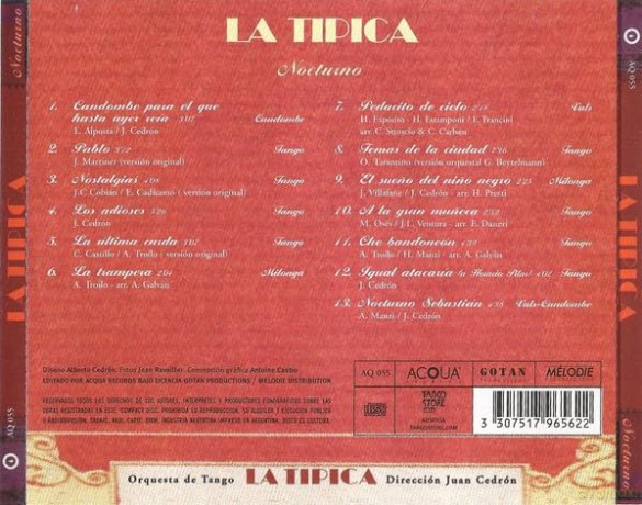La Tipica Orquestra De Tango: La Tipica Orquestra De Tango [CD]