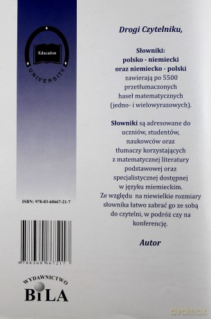 Słownik polsko-niemiecki, niemiecko-polski pojęć i kontekstów matematycznych [KSIĄŻKA]