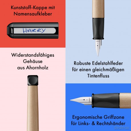Lamy: LAMY abc Patronenfźller schwarz, ahorn M
