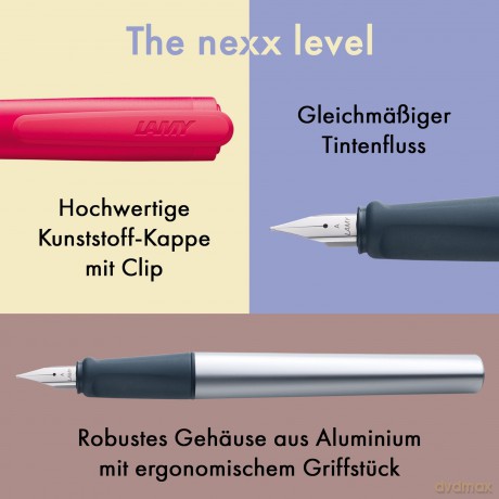 Lamy: LAMY nexx Patronenfźller crimson/silber