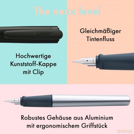 Lamy: LAMY nexx Patronenfźller schwarz/silber