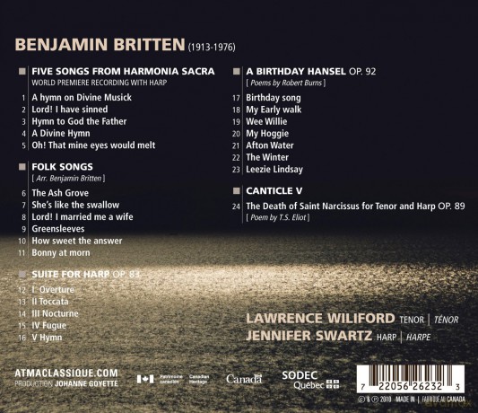 Wiliford/Swartz: Late Works For Tenor And Harp [CD]