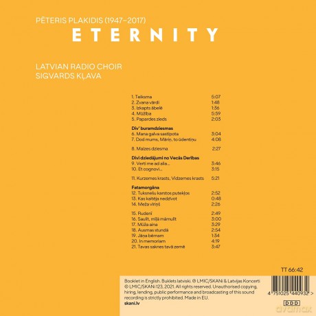 Latvian Radio Choir Sigvards Klava-Peteris Plakidis: Eternity: Latvian Radio Choir Sigvards Klava-Peteris Plakidis: Eternity [CD]