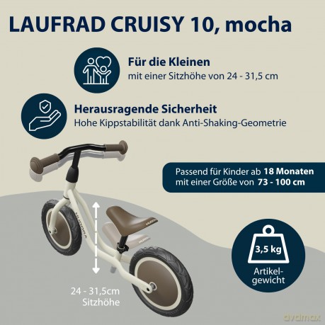 Laufrad ''Cruisy'' 10 Zoll, mocha
