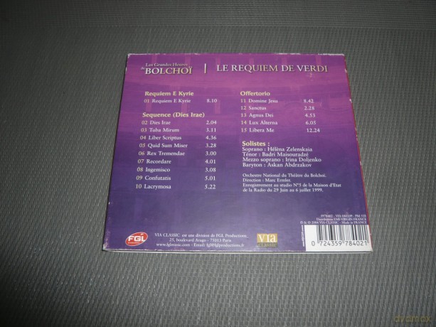 Grandes Heures Du Bolchoi: Le Requiem De Verdi [CD]