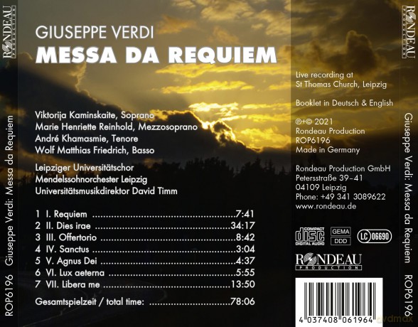 Leipziger Universitatschor; Me-Giuseppe Verdi Messa Da Requi: Leipziger Universitatschor; Me-Giuseppe Verdi Messa Da Requi [CD]
