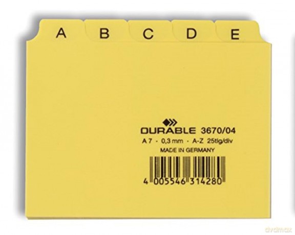 Durable: Leitreg.gelb,PVC A-Z 25tlg.A7