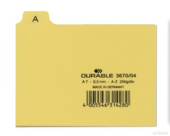 Durable: Leitreg.gelb,PVC A-Z 25tlg.A7
