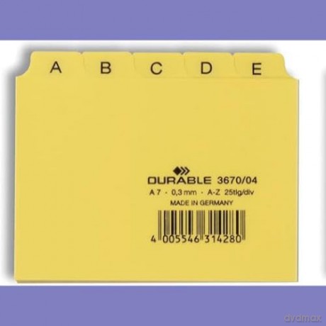 Durable: Leitreg.gelb,PVC A-Z 25tlg.A7