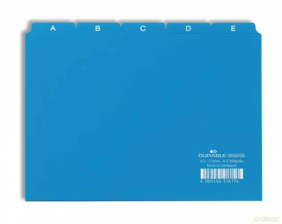 Durable: Leitreg.PVC blau A-Z 25tlg. A5