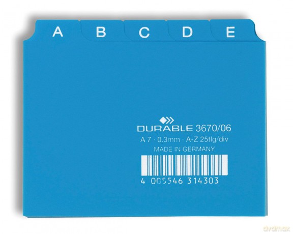 Durable: Leitreg.PVC blau A-Z 25tlg.A7