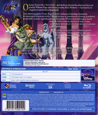 Dzwonnik z Notre Dame (Disney) Czarne charakterki [Blu-Ray]