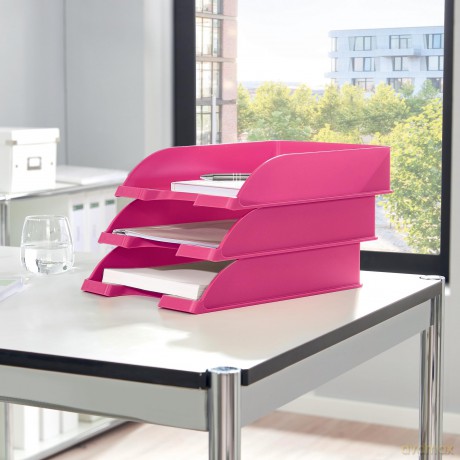 Leitz: LEITZ Briefkorb WOW pink-Metal