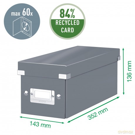 LEITZ CD Ablagebox blaumetalli