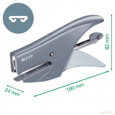 Leitz: LEITZ Heftzange 5531 WOW eisblau-metalli
