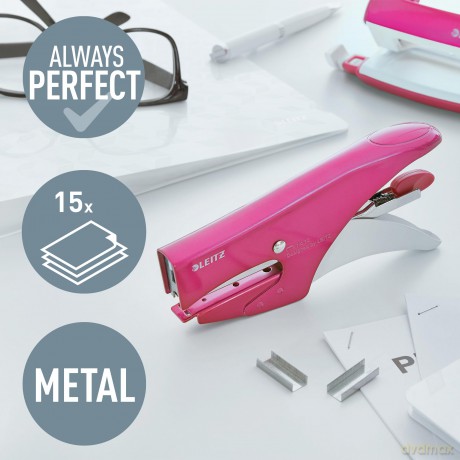 Leitz: LEITZ Heftzange 5531 WOW pink-metallic