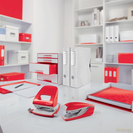 Leitz: LEITZ Heftzange 5531 WOW rot-metallic