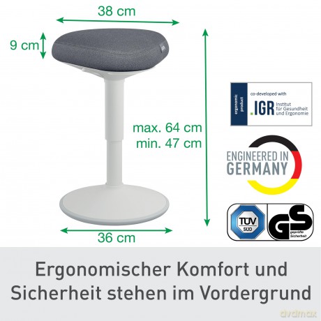 Leitz: LEITZ Hocker Ergo Active 65440085 grau