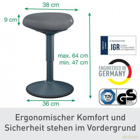 Leitz: LEITZ Hocker Ergo Active 65440089 dunkel
