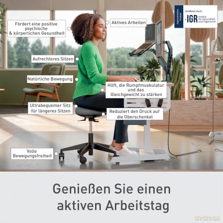 Leitz: LEITZ Hocker Ergo Active 65770095 grau