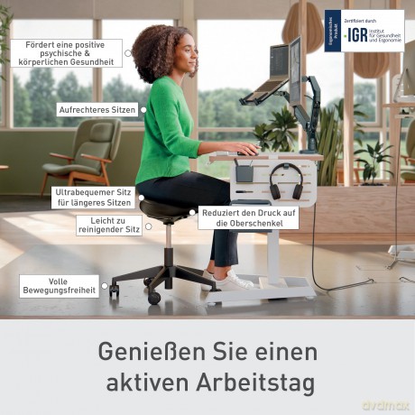 Leitz: LEITZ Hocker Ergo Active 65780095 schwar