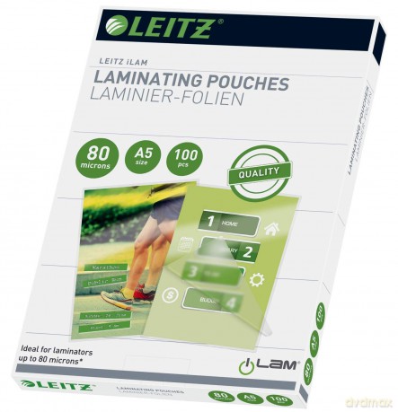 Leitz Laminierf.80mic,A5,100St