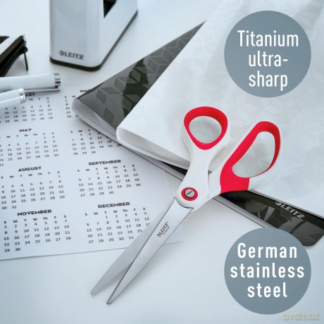 Leitz: LEITZ Papierschere WOW Titan rot 20,5 cm