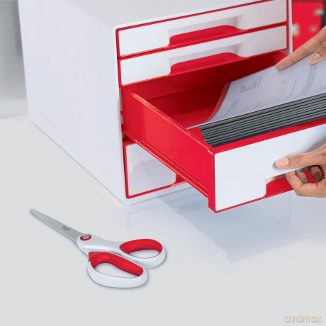 Leitz: LEITZ Papierschere WOW Titan rot 20,5 cm