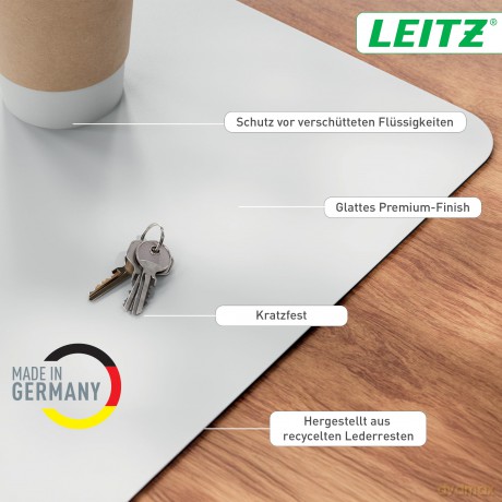 Leitz: LEITZ Schreibtischunterlage grau Leder 7